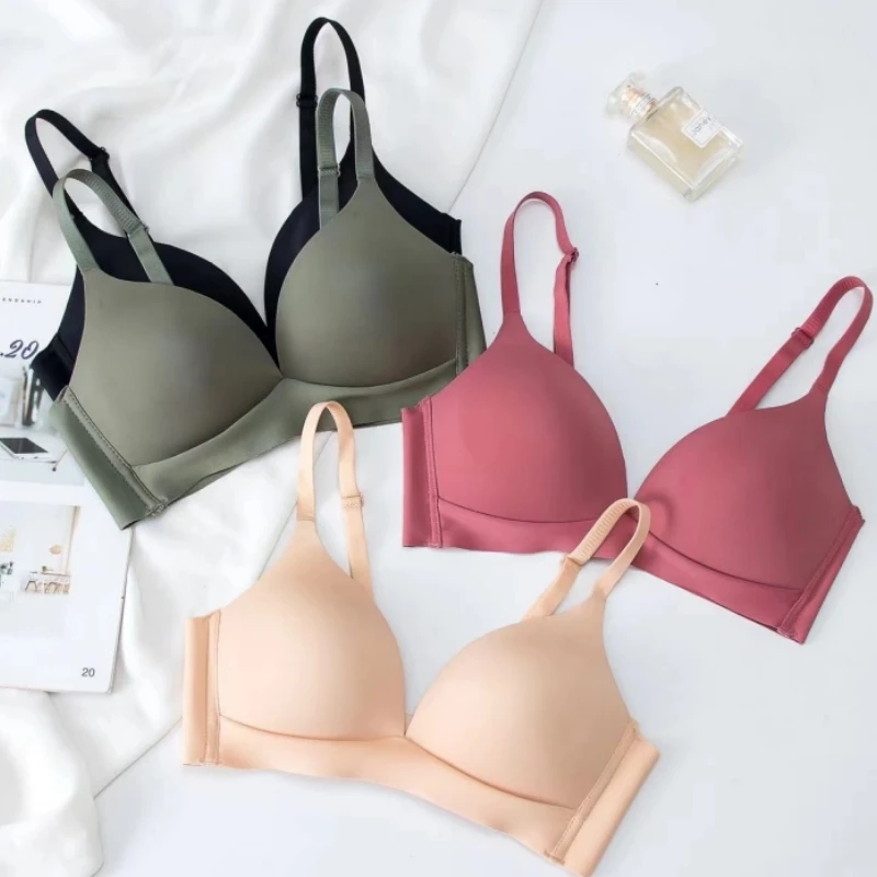 Bralette Wireless Soft - บราไร้ตะเข็บสไตล์ญี่ปุ่นสำหรับผู้หญิง, บราไร้สายคอวีลึก, บรา 3/4 คัพนุ่มสบายสำหรับใส่ในชีวิตประจำวัน, ไซส์