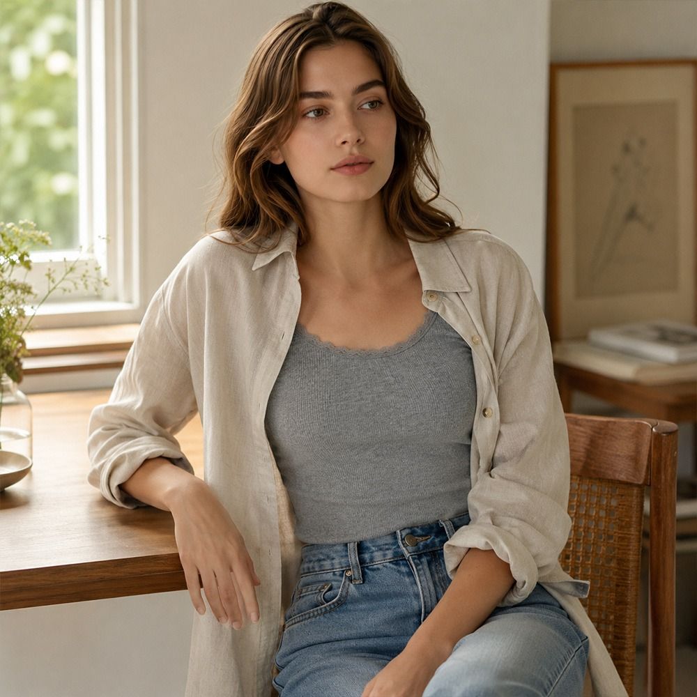 เสื้อกล้ามคอวีลำลองสำหรับฤดูร้ - Cami Top Lace บทวิจารณ์และราคา
