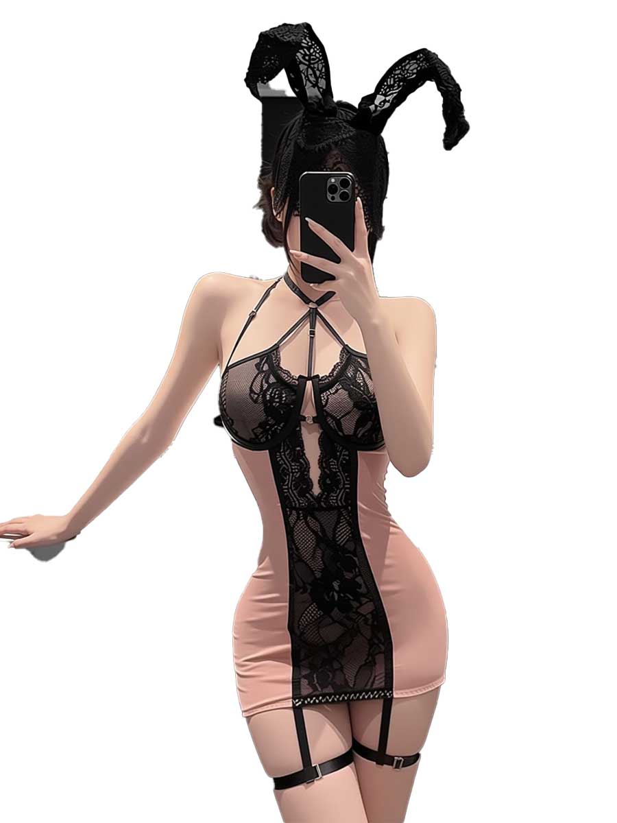 จิมิโกะ ชุดเดรสสั้นรัดรูปสีชมพ - Lace Teddy Lingerie บทวิจารณ์และราคา