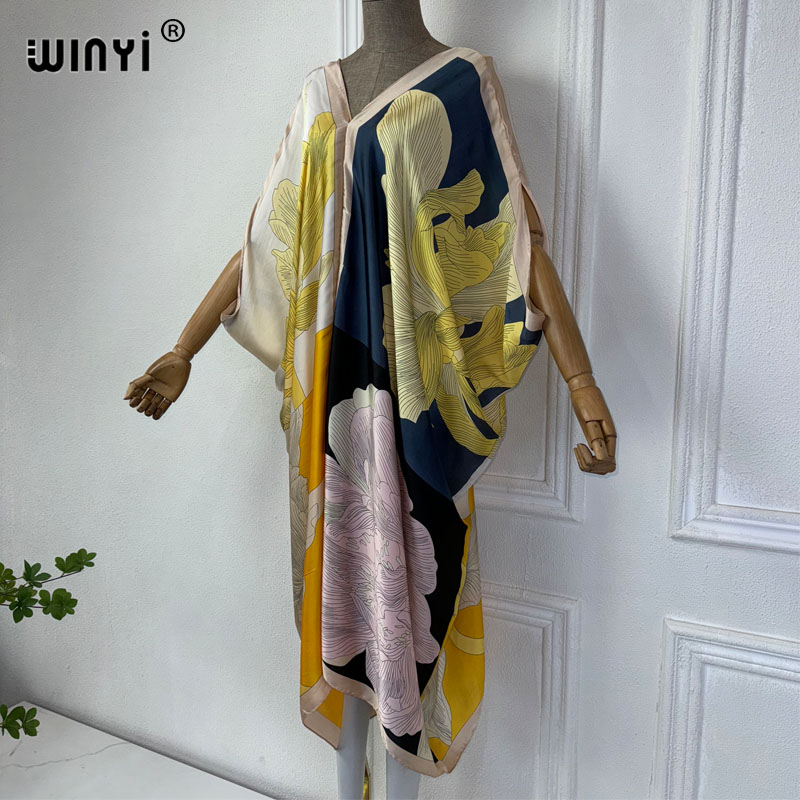 Winyi ชุดเดรสคอวีสไตล์แอฟริกัน - Robe Silk Women บทวิจารณ์และราคา