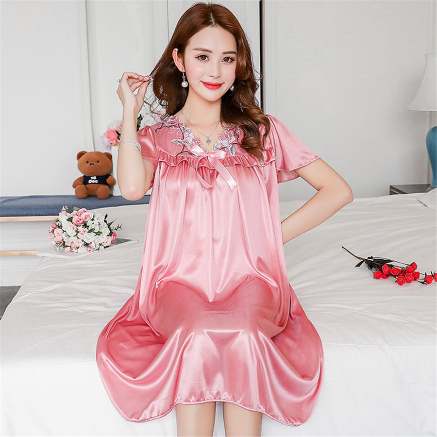 ฤดูร้อนใหม่ผ้าไหมน้ําแข็ง Nigh - Robe Silk Women บทวิจารณ์และราคา