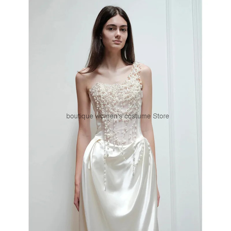 ชุดราตรีแบบไร้สายแบบฝรั่งเศส ค - Slip Dress Satin บทวิจารณ์และราคา